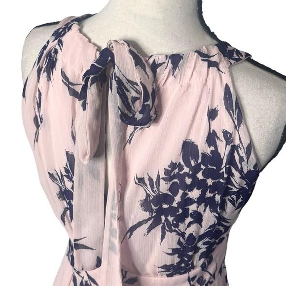 Ronni Nicole Dress 4P Floral Blush Chiffon Maxi - Picture 9 of 12
